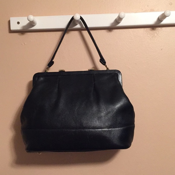 Vintage Dk Navy Leather Doctor satchel Retro - Picture 2 of 8